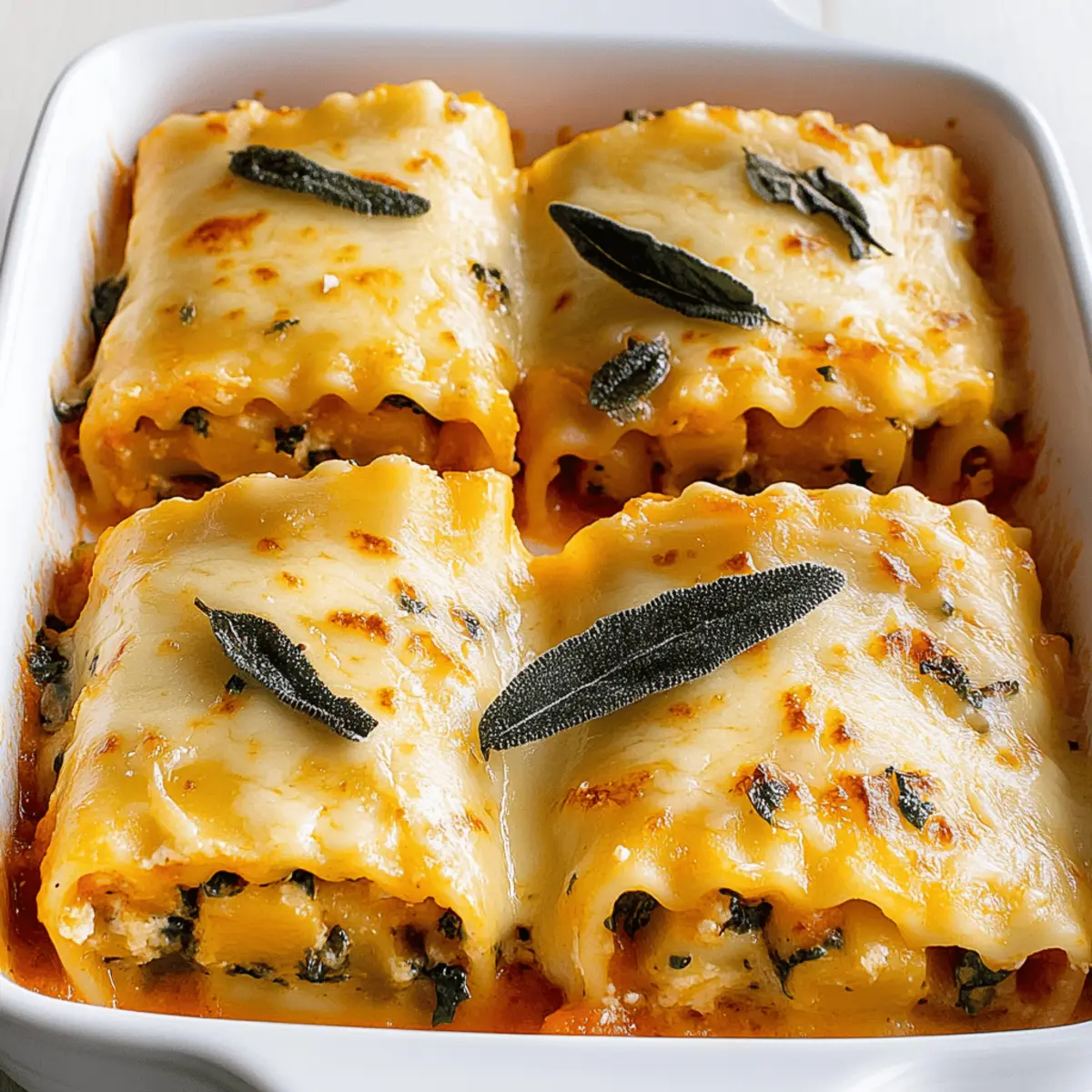 Roasted Garlic Butternut Squash Lasagna Roll-Ups