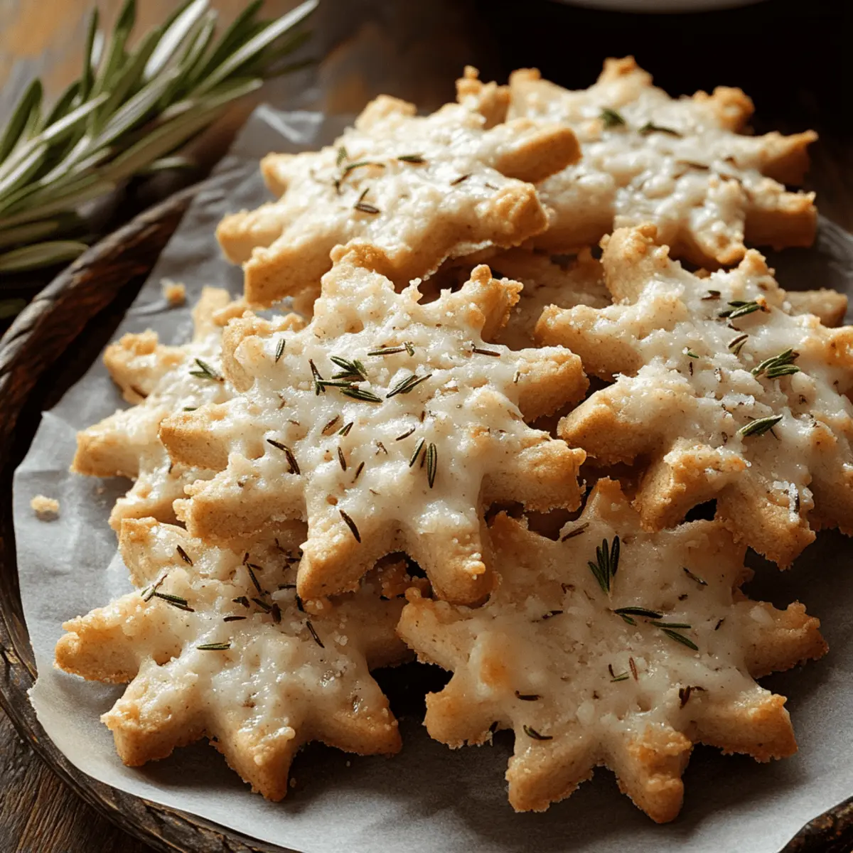 Savory Rosemary-Parmesan Snowflake Cookies