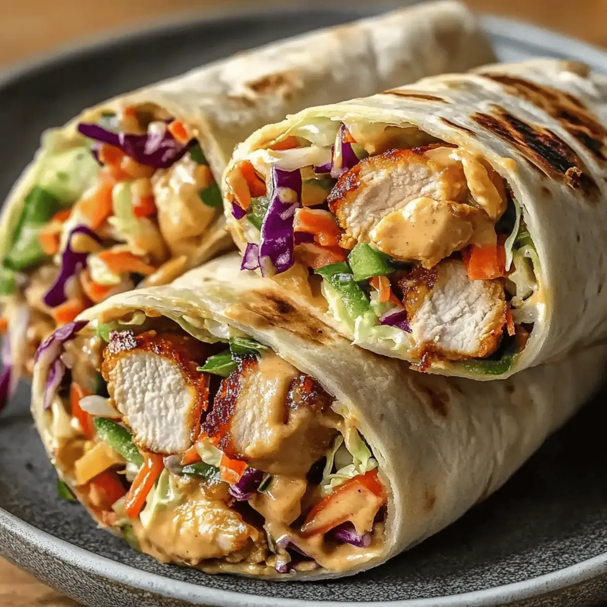 Thai Chicken Wrap with Crunchy Asian Slaw