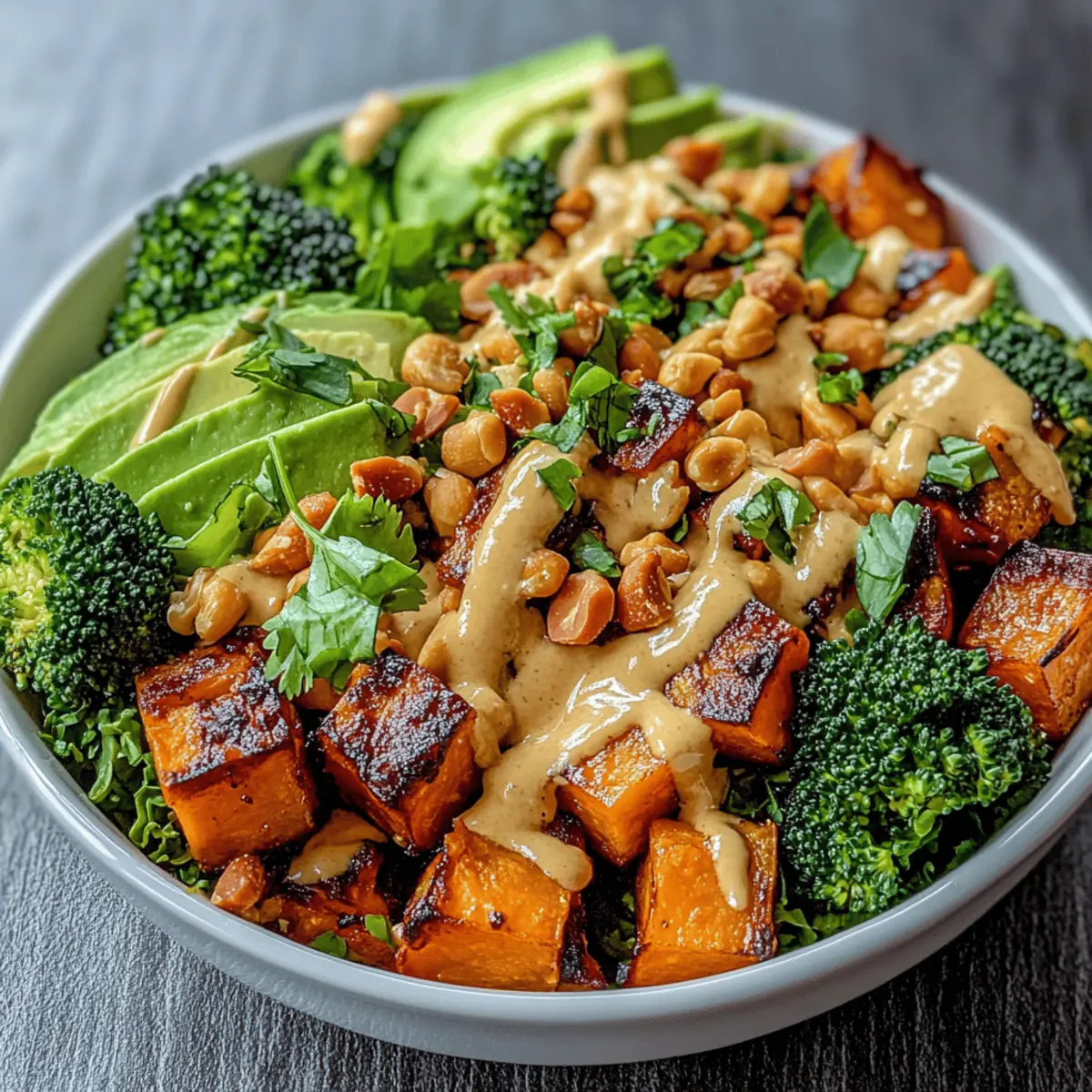 Thai Peanut Sweet Potato Buddha Bowl