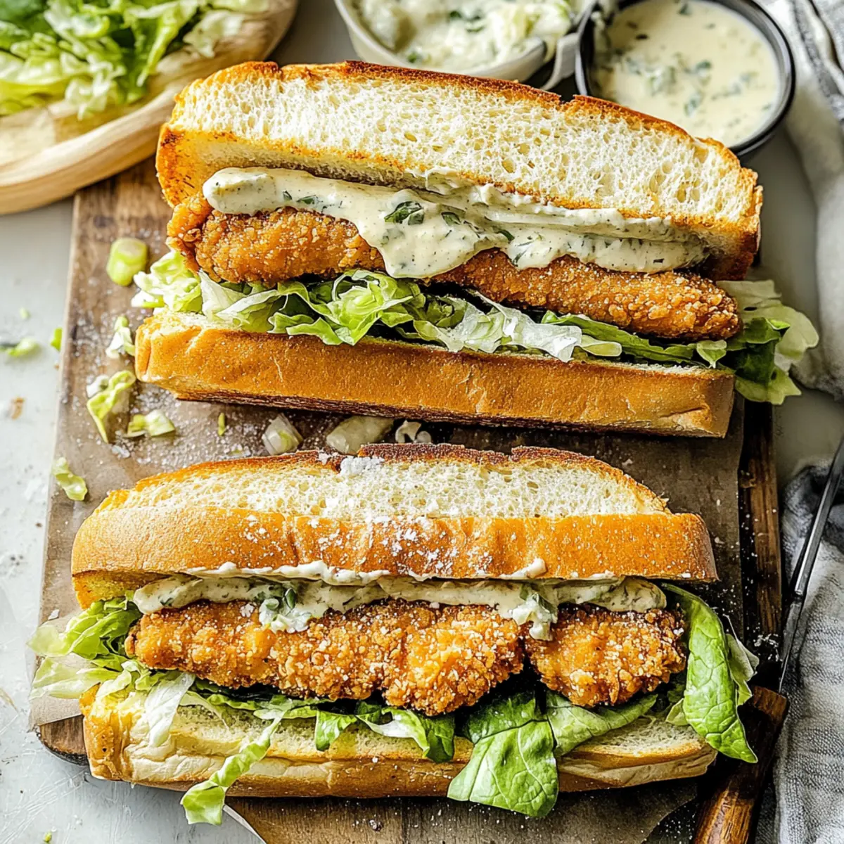Chicken Caesar Sandwiches