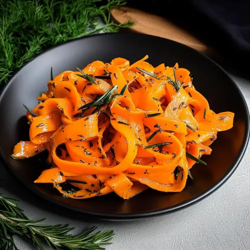 Carrot Ribbons with Rosemary Butter Sauce