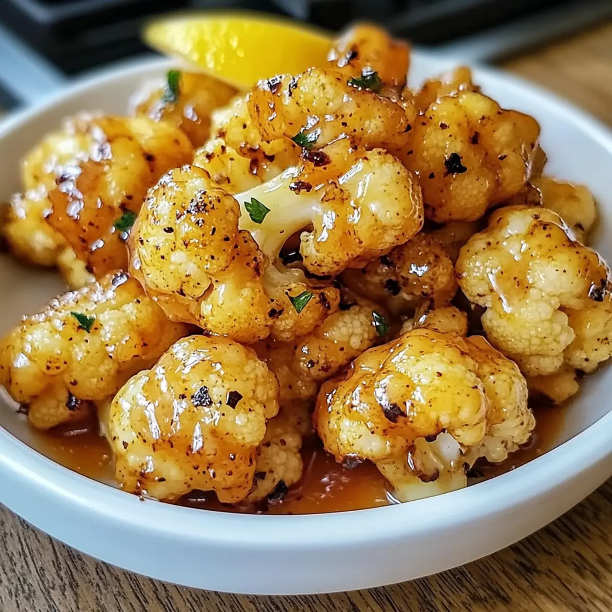 Vegan Lemon Pepper Glazed Cauliflower