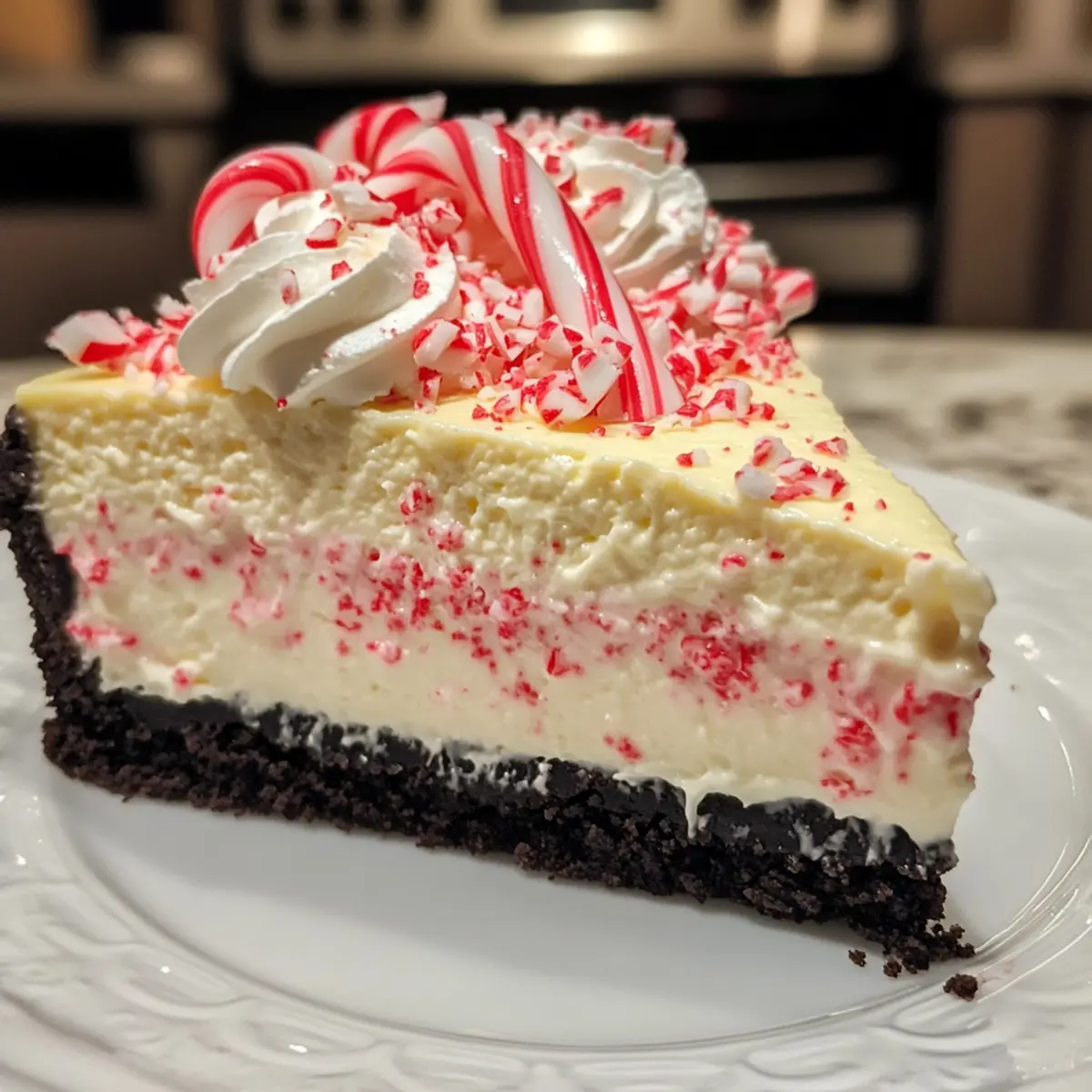 White Chocolate Peppermint Cheesecake