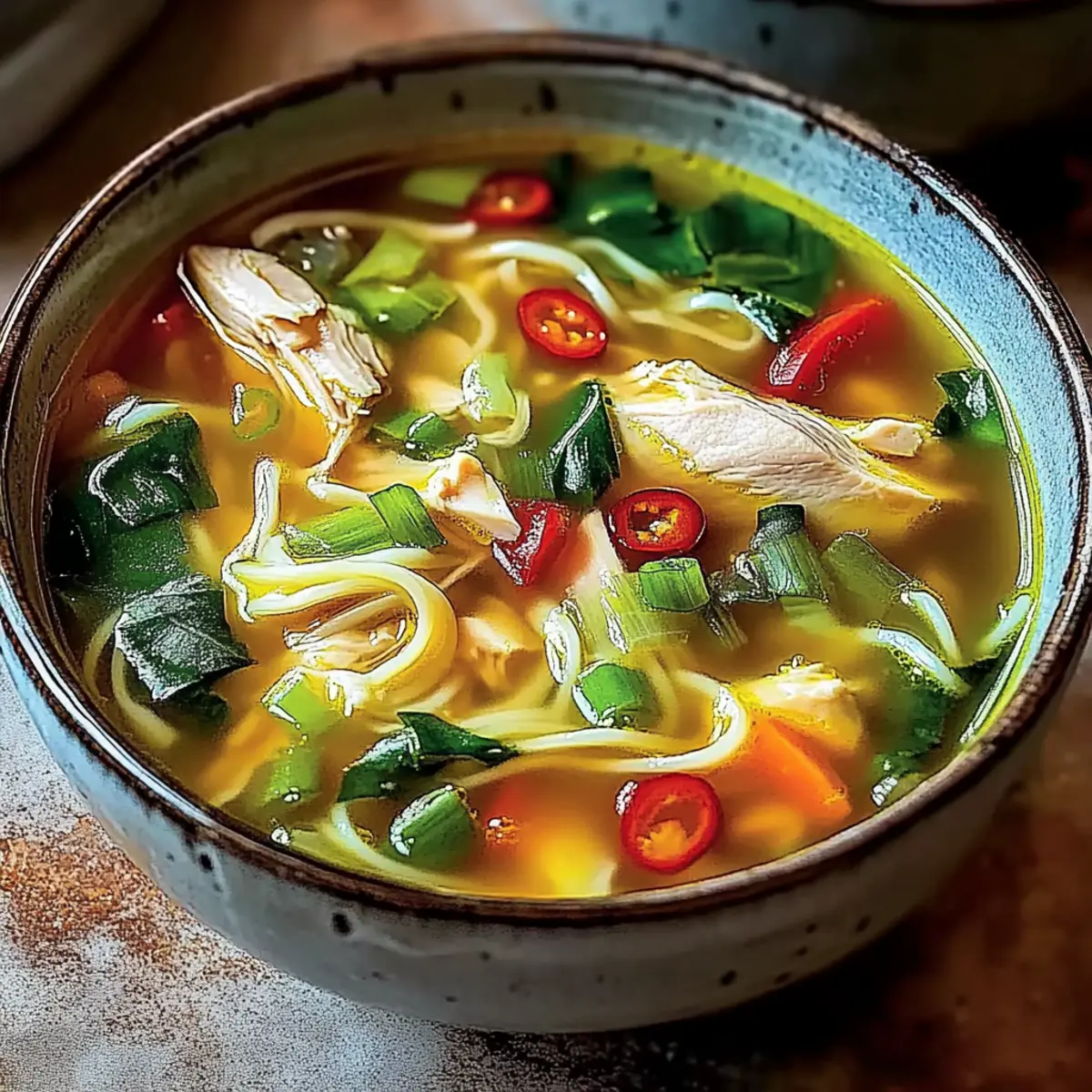 Ginger Garlic Chicken Noodle Soup