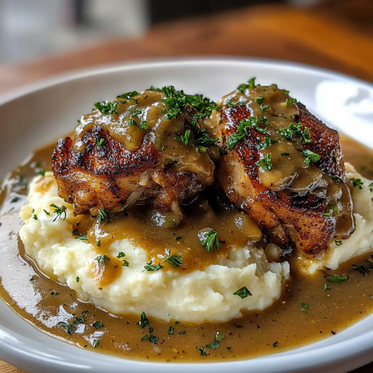 Smothered Chicken Thighs Gravy