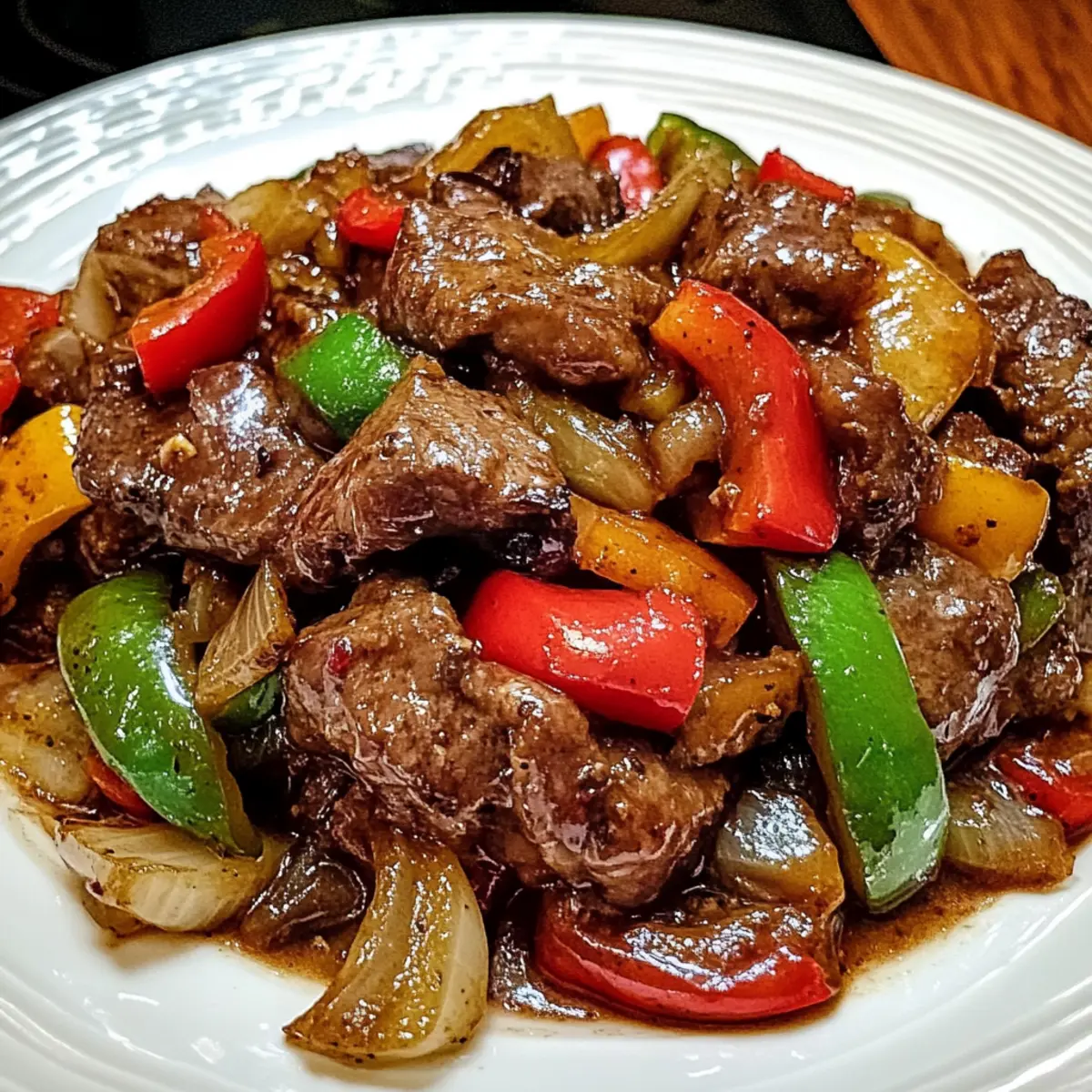 Pepper Steak with Bell Peppers and Onion