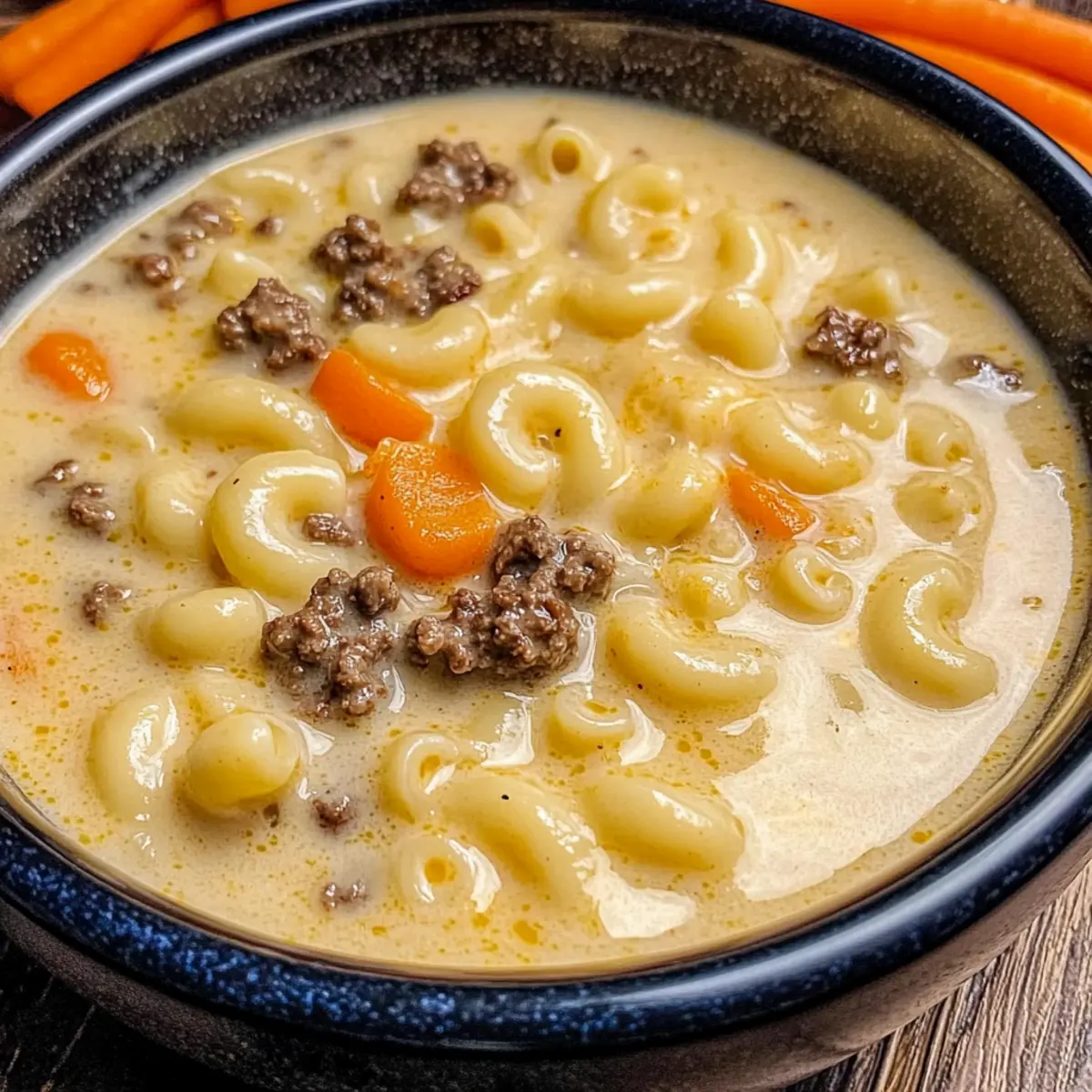 Cheeseburger Macaroni Soup