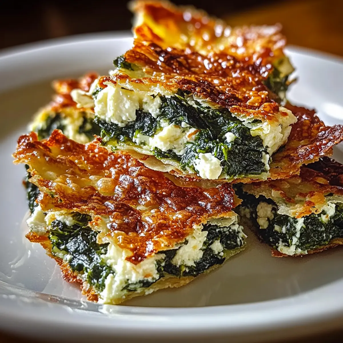 Mediterranean Spinach Feta Cheese Crisps