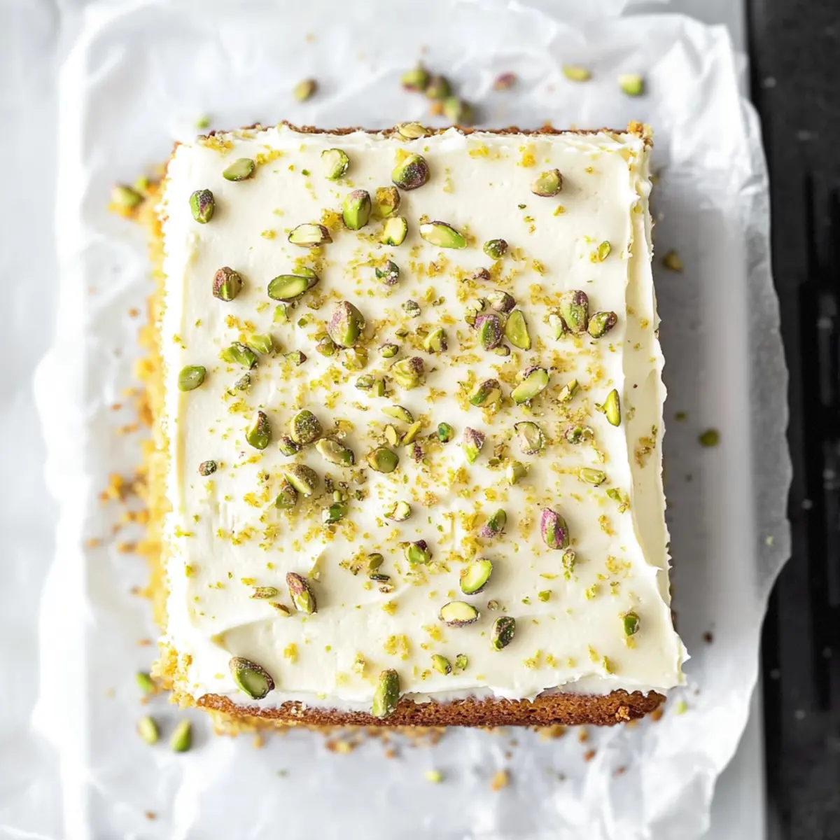 lemon pistachio cake with mascarpone frosting