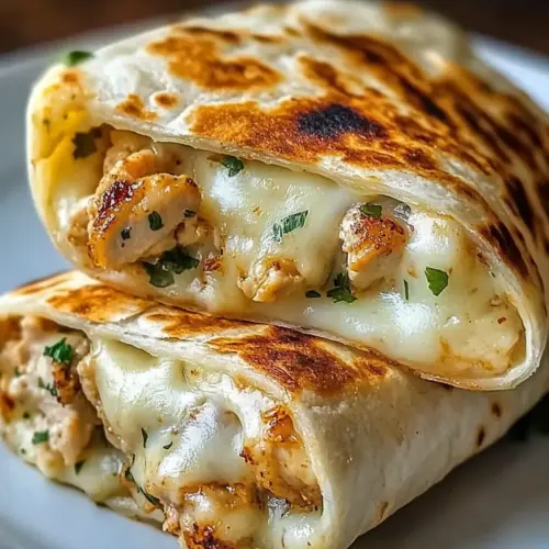 Cheesy Garlic Chicken Wraps
