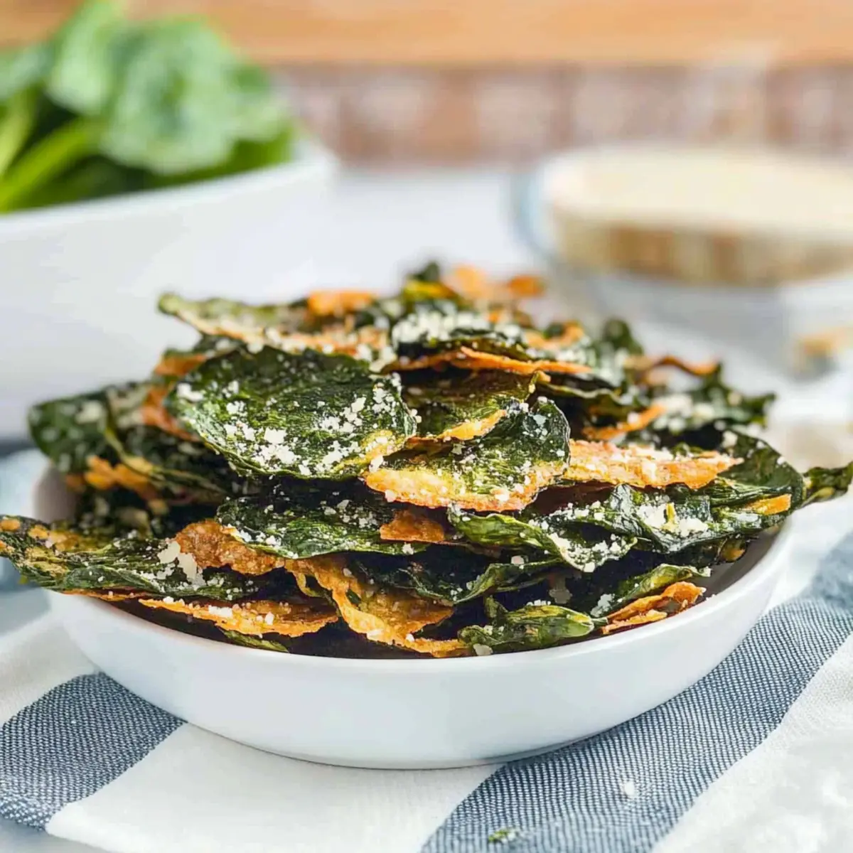 Keto Spinach Chips with Parmesan