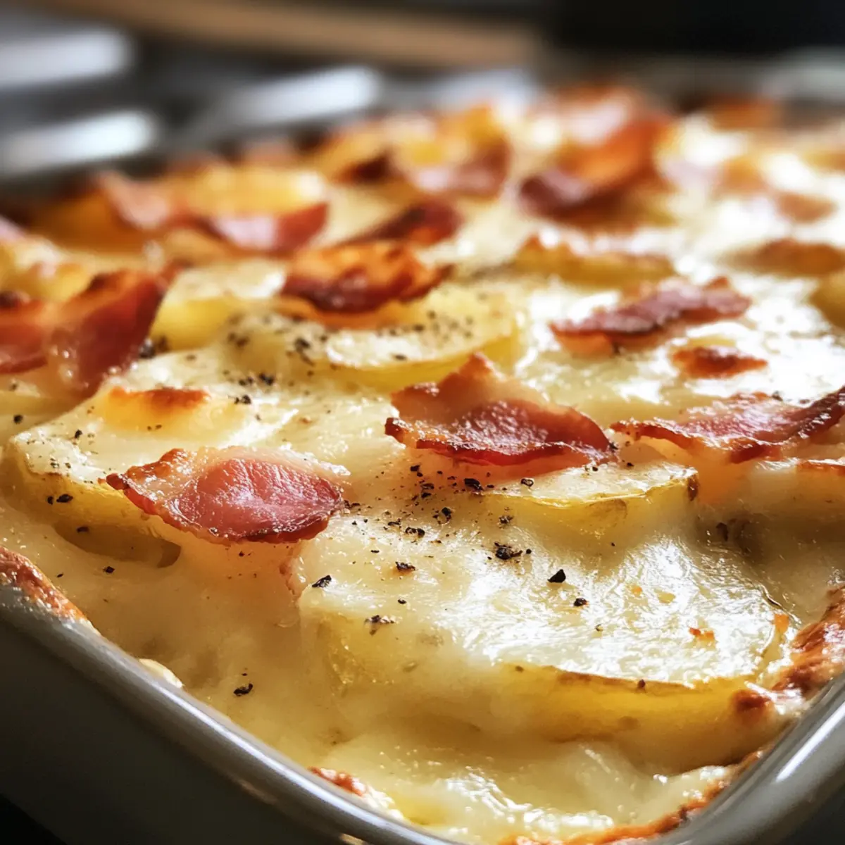 French Potato, Cheese, and Bacon Bake