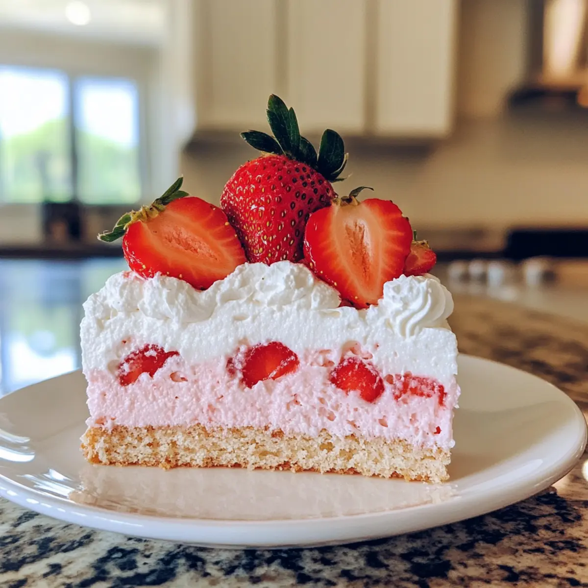 No Bake Strawberry Cloud Cake
