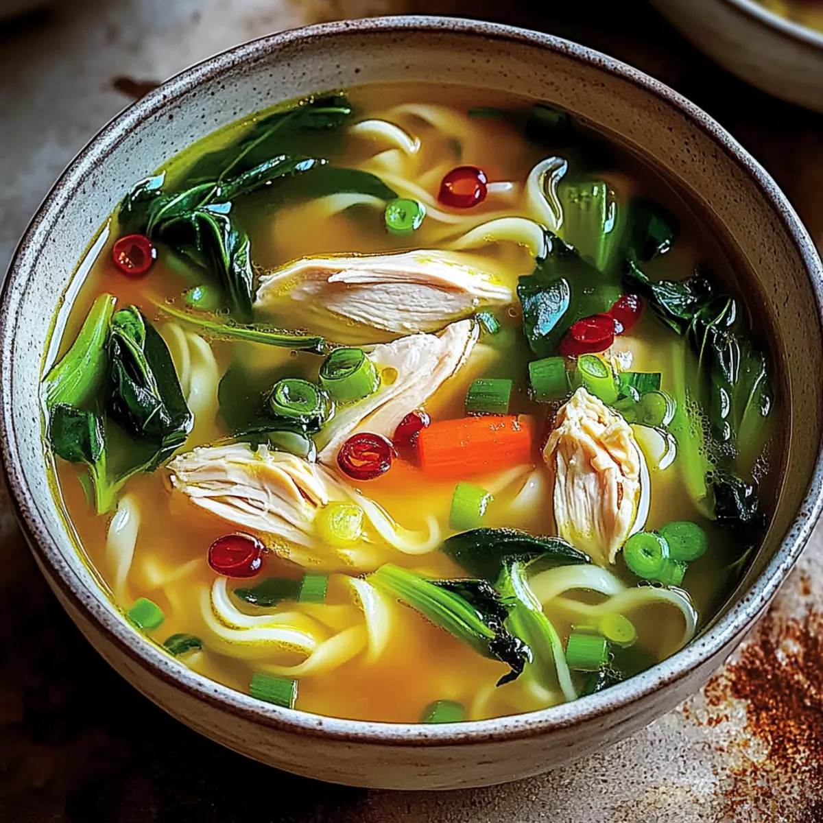 Ginger Garlic Chicken Noodle Soup