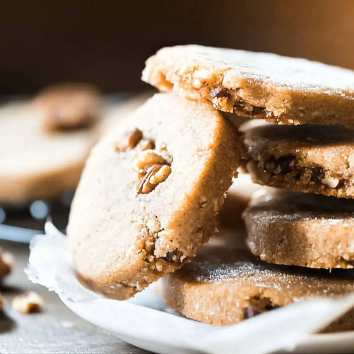 Maple Walnut Shortbread Cookies