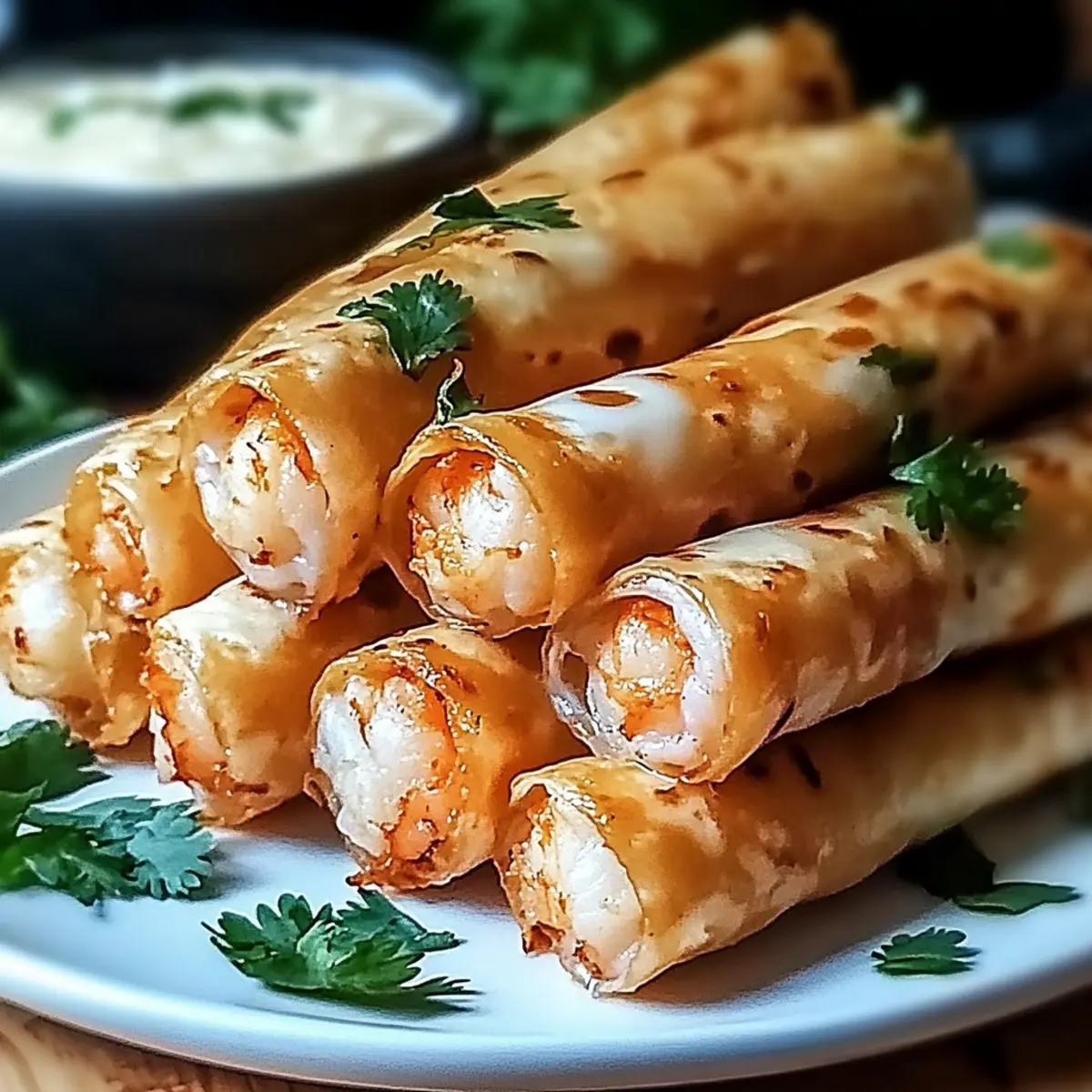 Crispy Crab And Shrimp Queso Taquitos