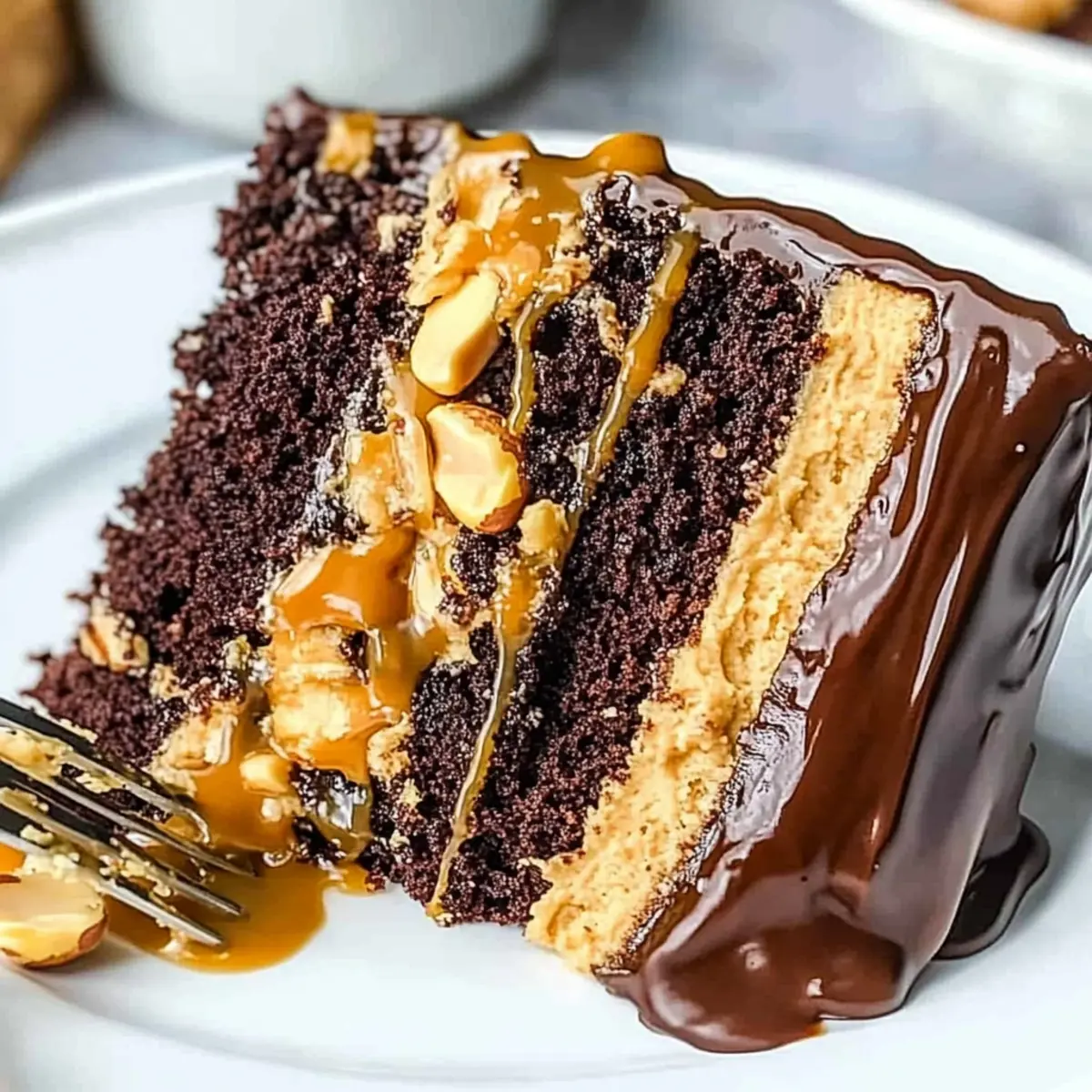 Chocolate Snickers Cake