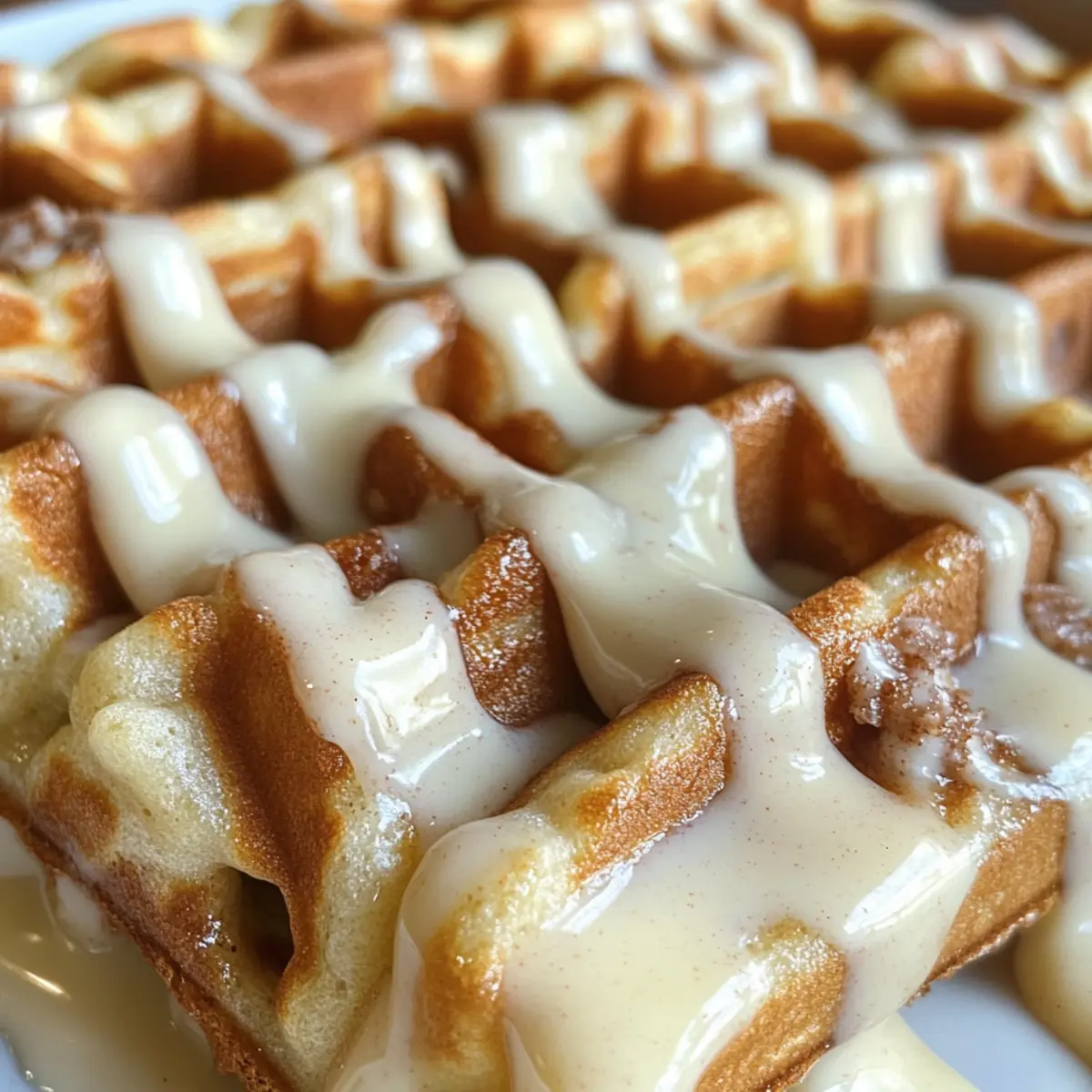 Cinnamon Roll Waffles Cream Cheese