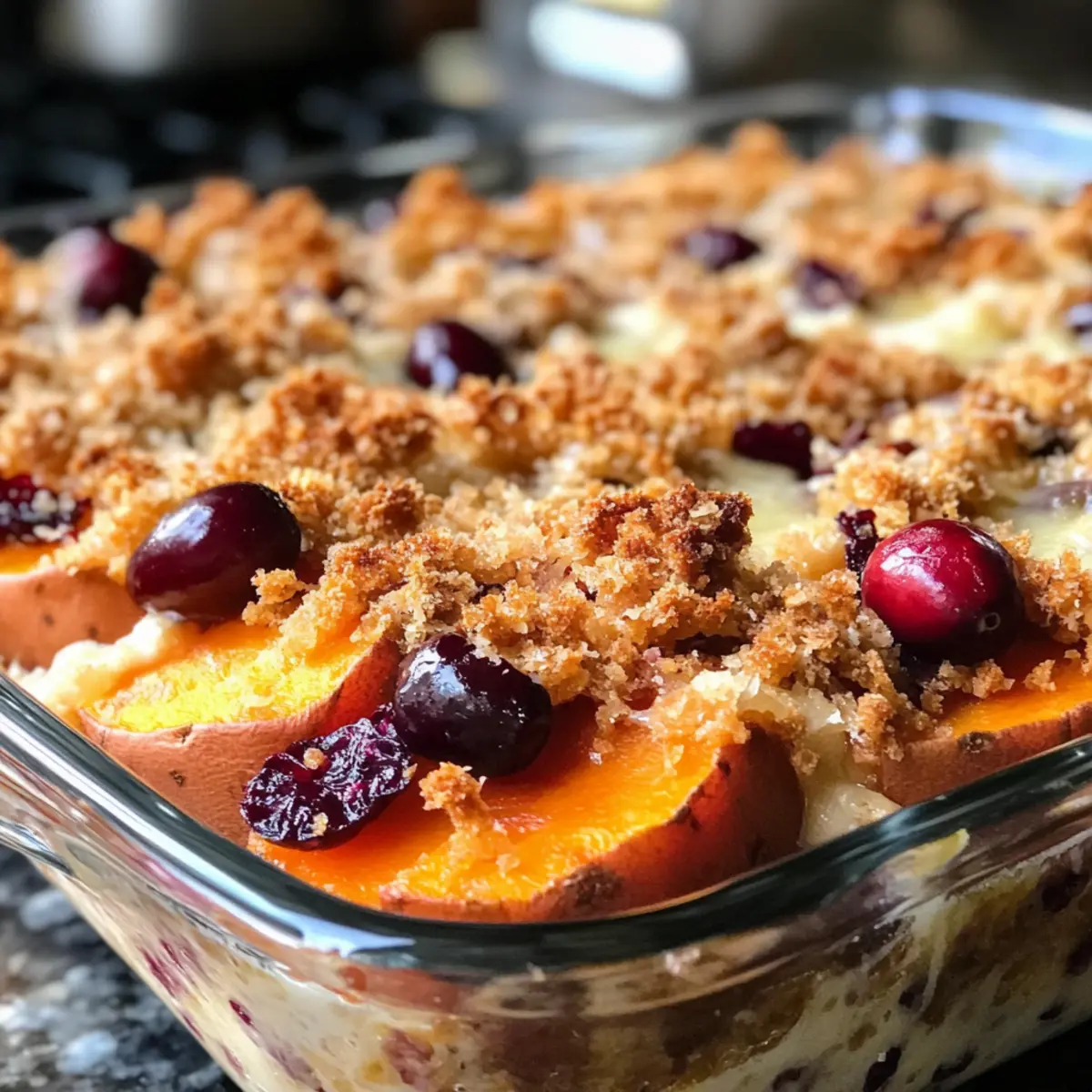 Sweet Potato & Cranberry Gratin