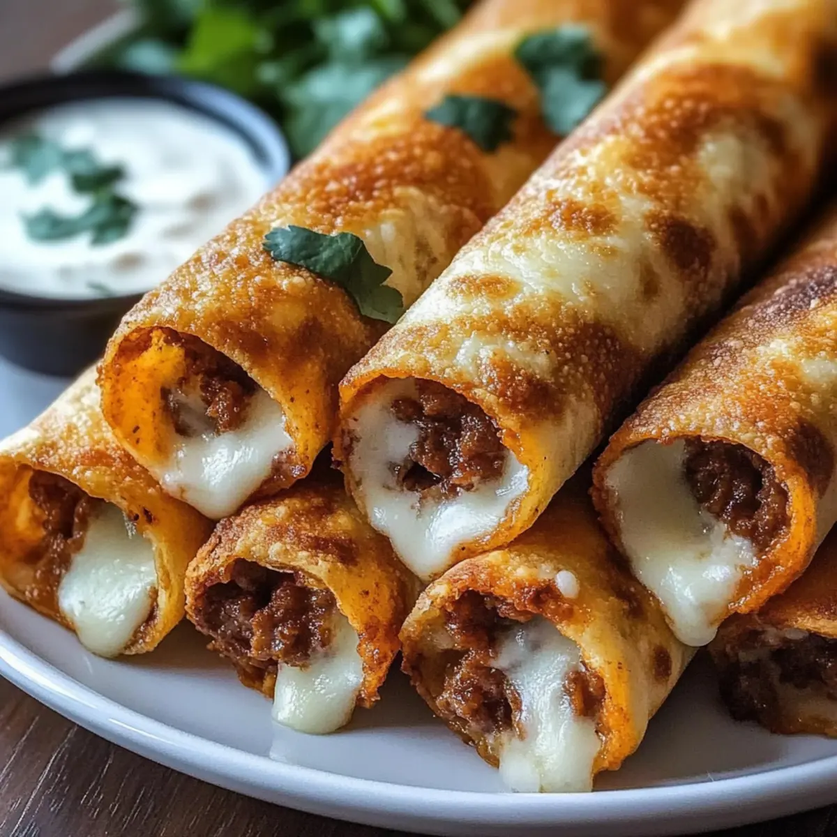 Crispy Cheesy Beef Taquitos