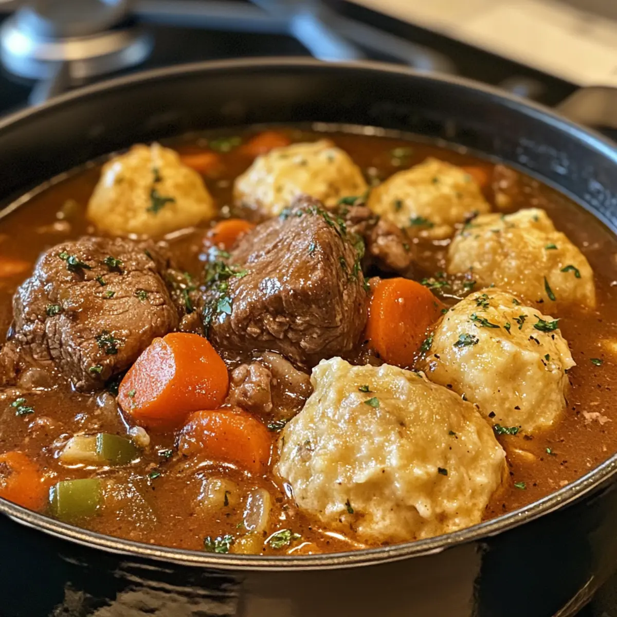 Beef Stew with Cheddar Herb Dumplings