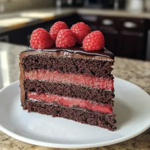 Dark Chocolate Raspberry Mousse Cake