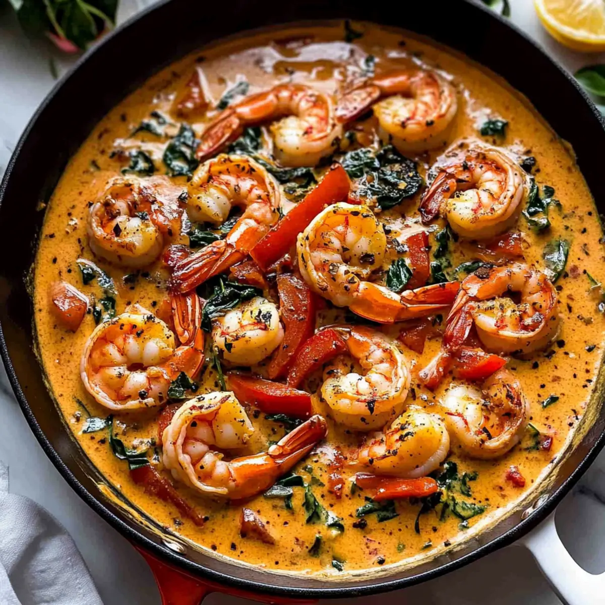 Creamy Garlic-Paprika Shrimp Skillet