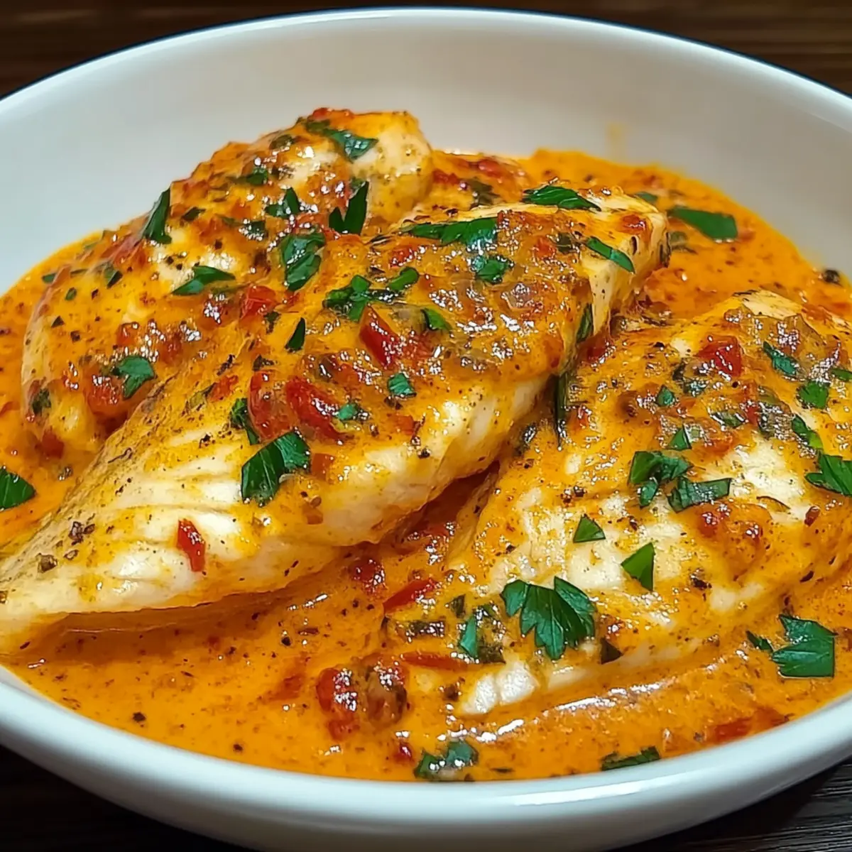 Tilapia in Roasted Pepper Sauce