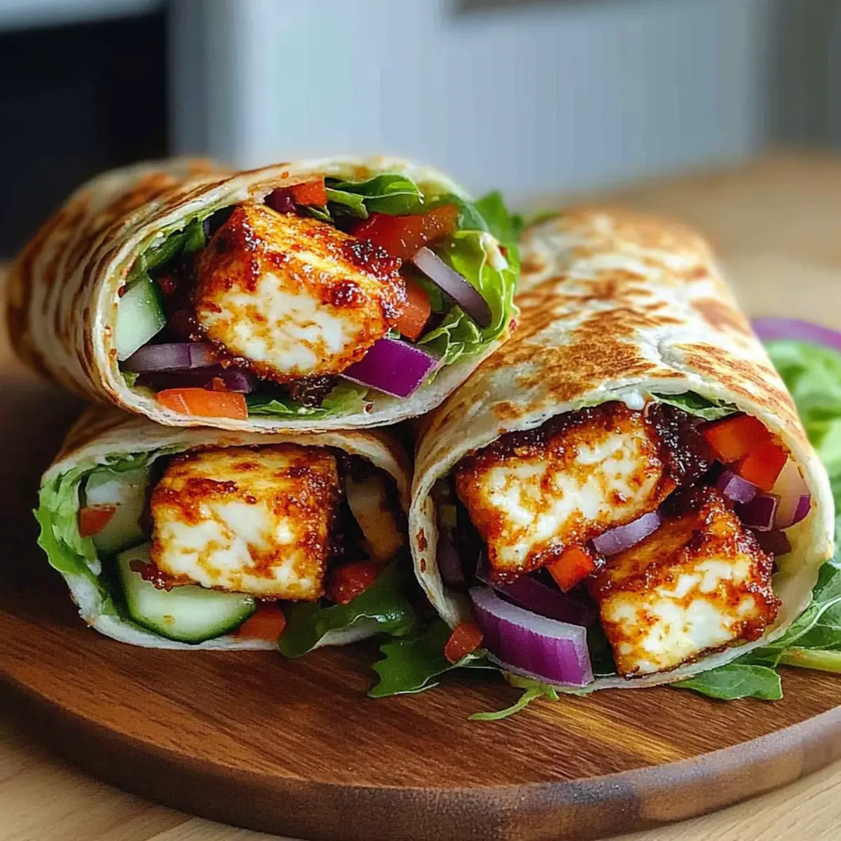 Sweet Chili Halloumi Wraps