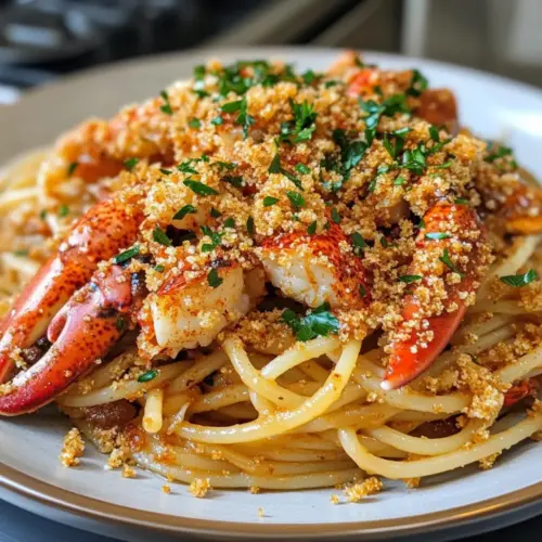 Lobster Spaghetti with Chili Breadcrumbs