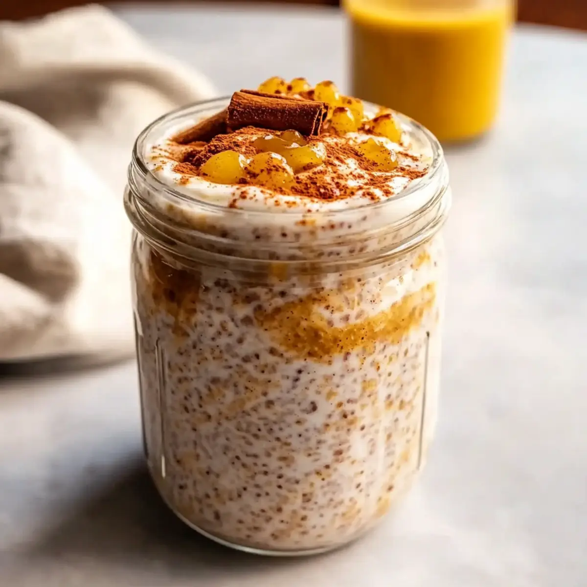 High Protein Cinnamon Roll Overnight Oats