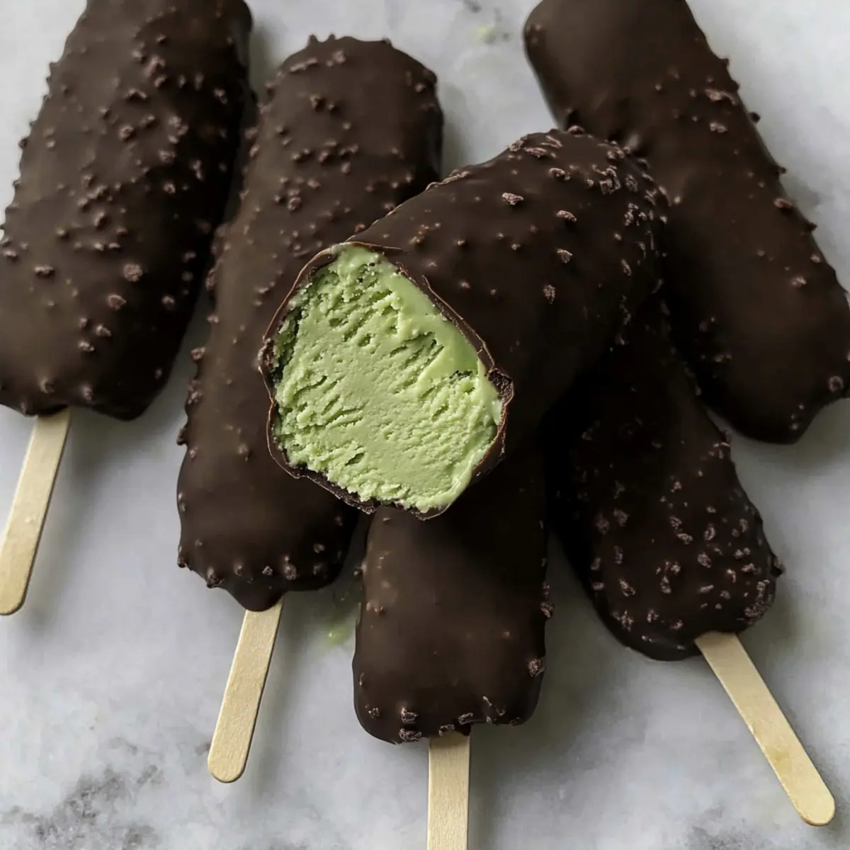 Creamy Avocado Mint Chocolate Ice Cream Bars