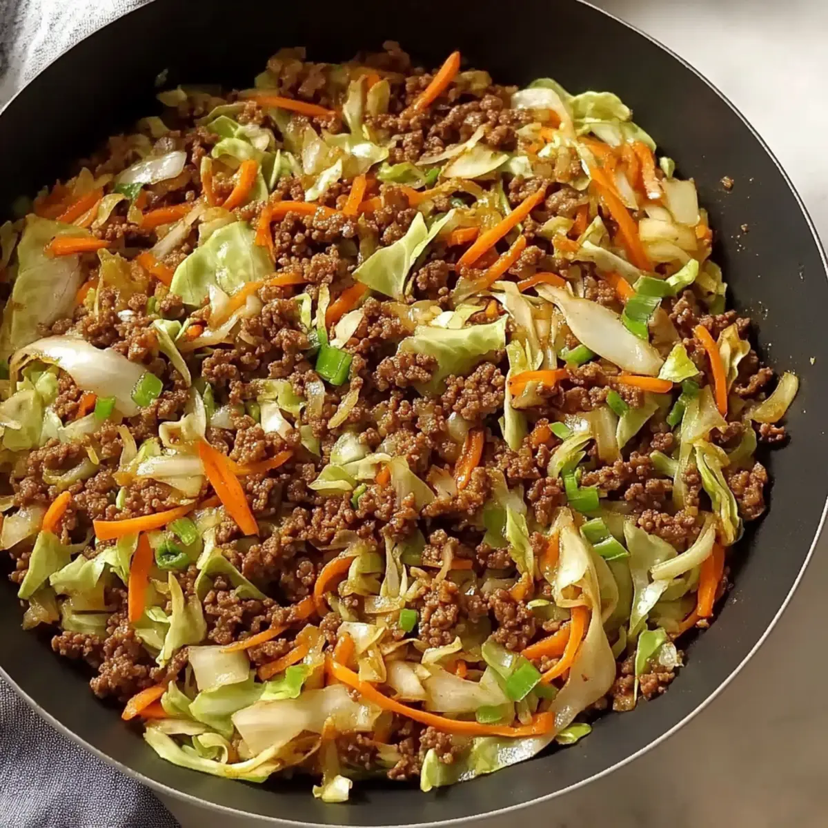 Ground Beef and Cabbage Stir Fry