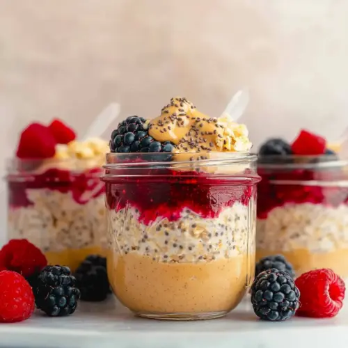 Peanut Butter and Jelly Overnight Oats
