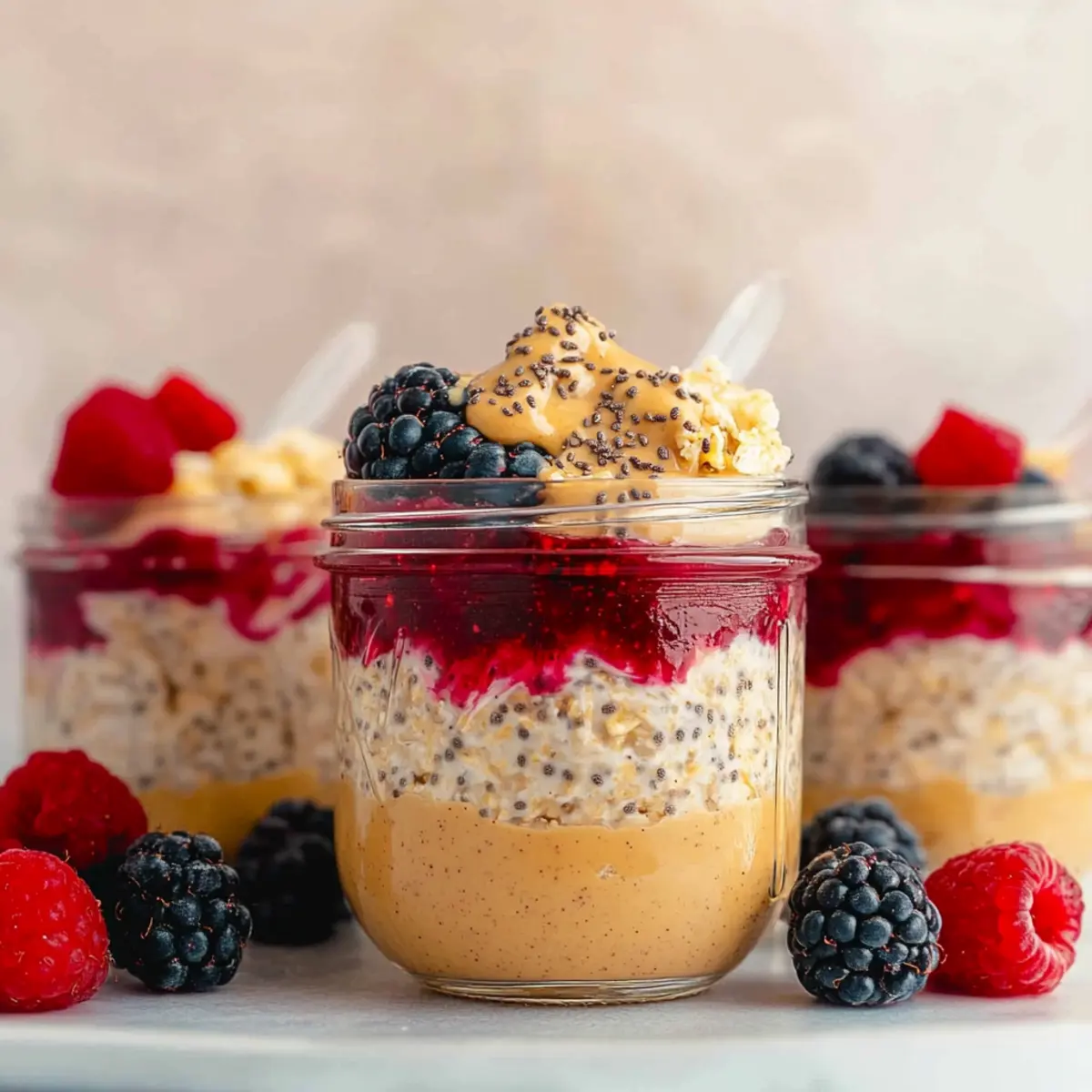 Peanut Butter and Jelly Overnight Oats