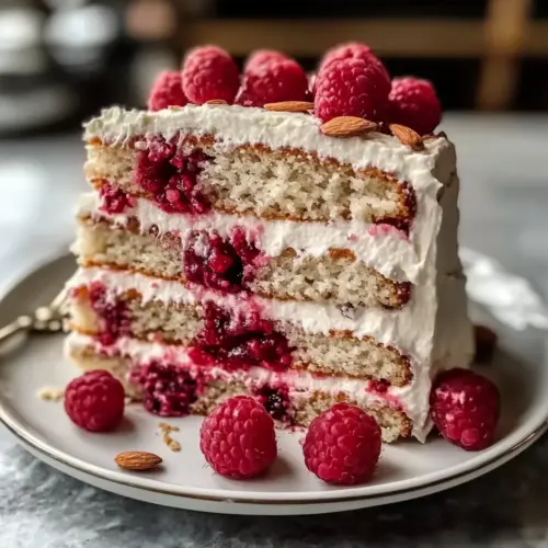 Vegan Almond Raspberry Cake