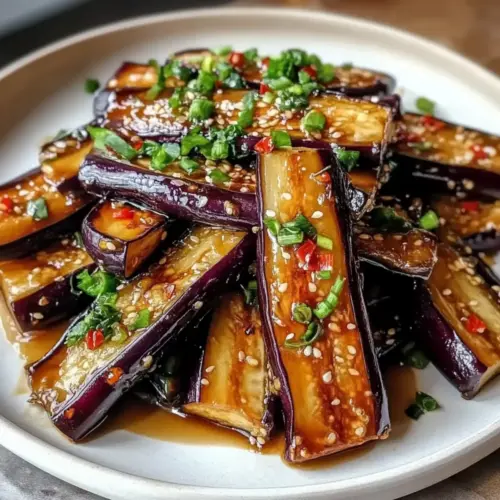 Crispy Eggplant Tossed in Garlic Soy Glaze