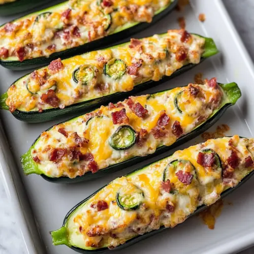Jalapeno Popper Zucchini Boats