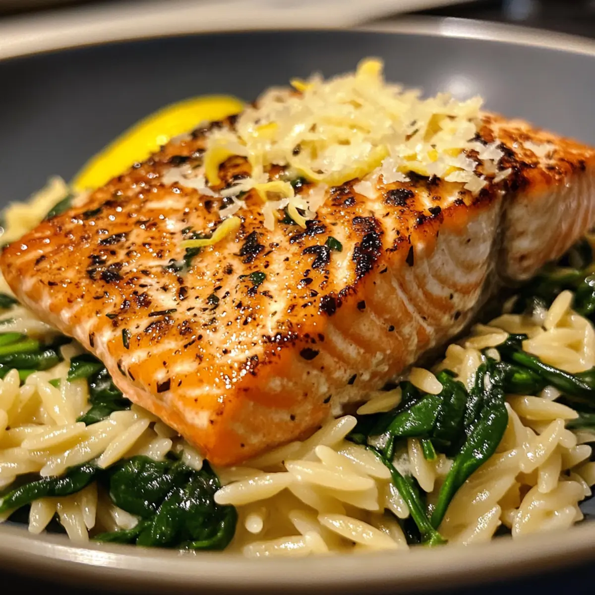 Salmon with Lemon Orzo