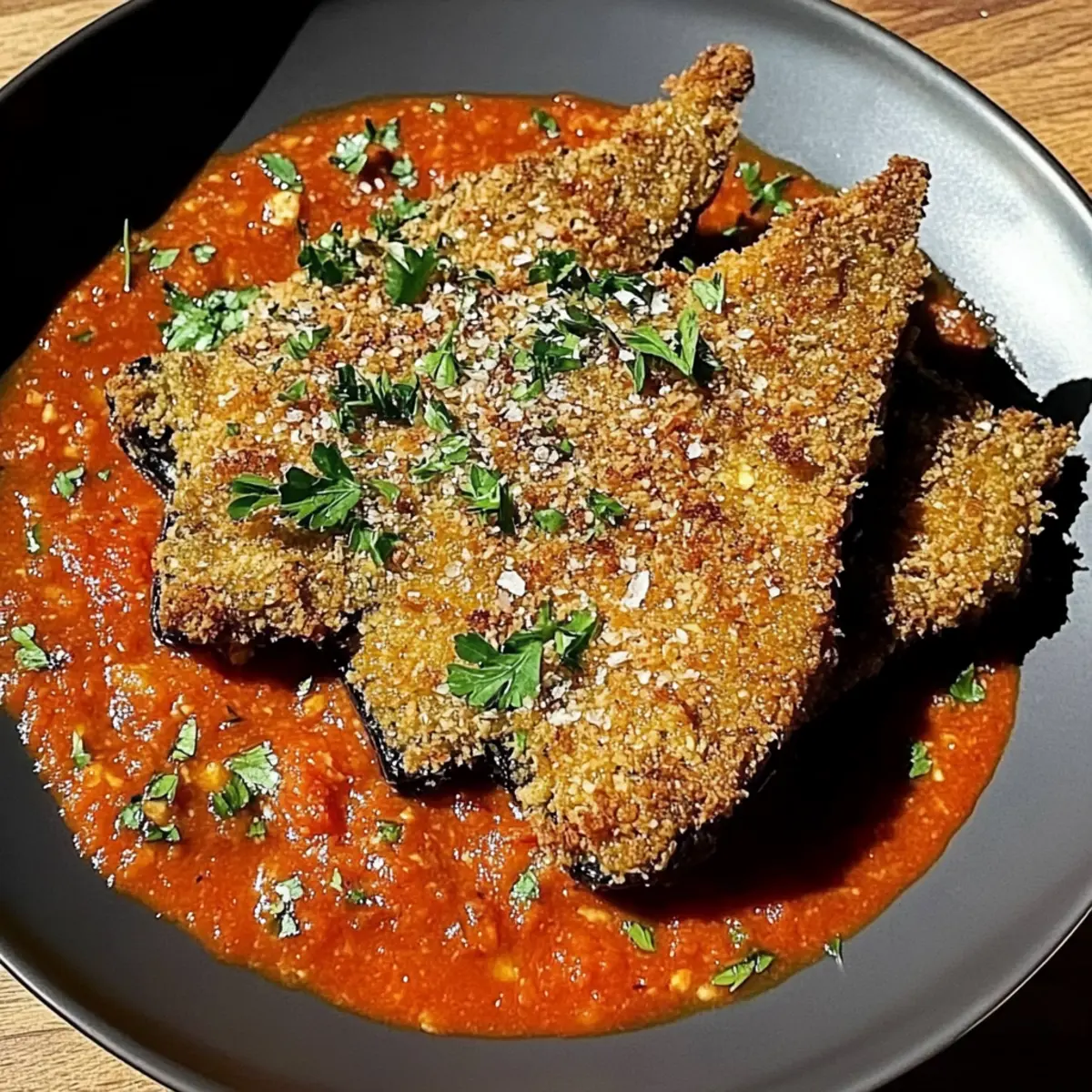 Eggplant Schnitzel with Tomato Sauce