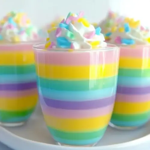 Pastel Rainbow Gelatin Cups