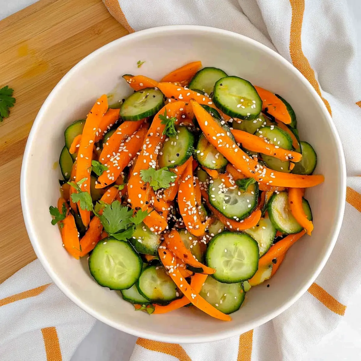 Carrot and Cucumber Salad with Spicy Dressing