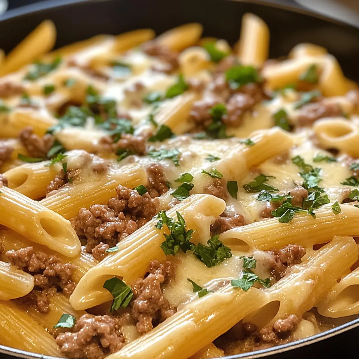 Creamy High Protein Beef Pasta