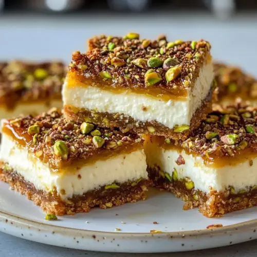 Greek Honey Pistachio Cheesecake Bars