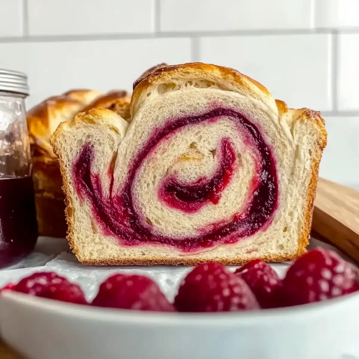 Raspberry Swirl Brioche Loaf