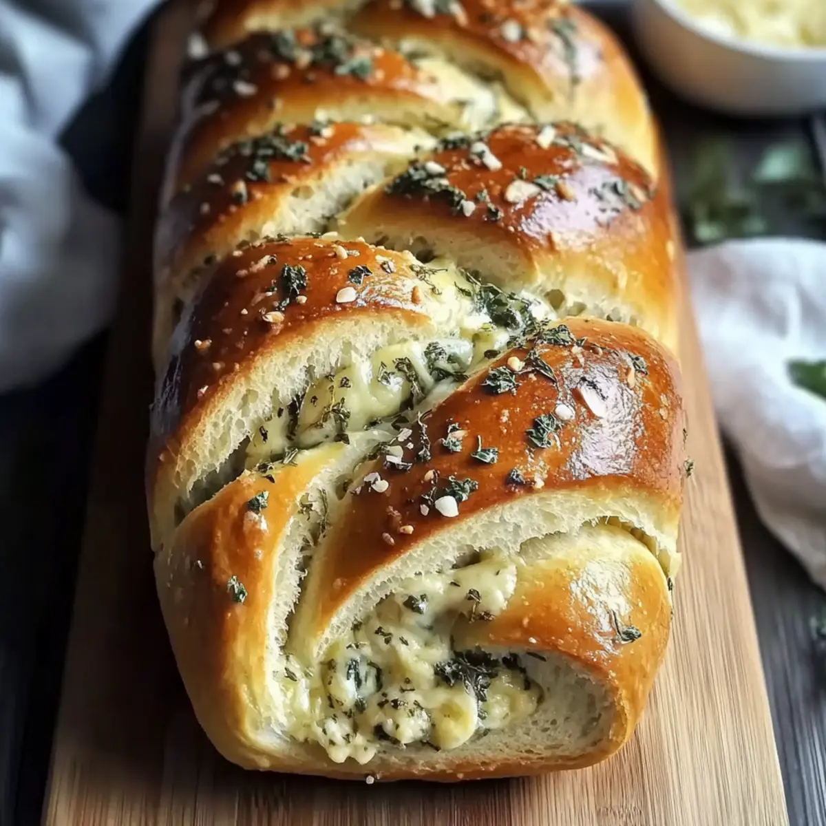 Swirled Garlic Herb and Cheese Bread