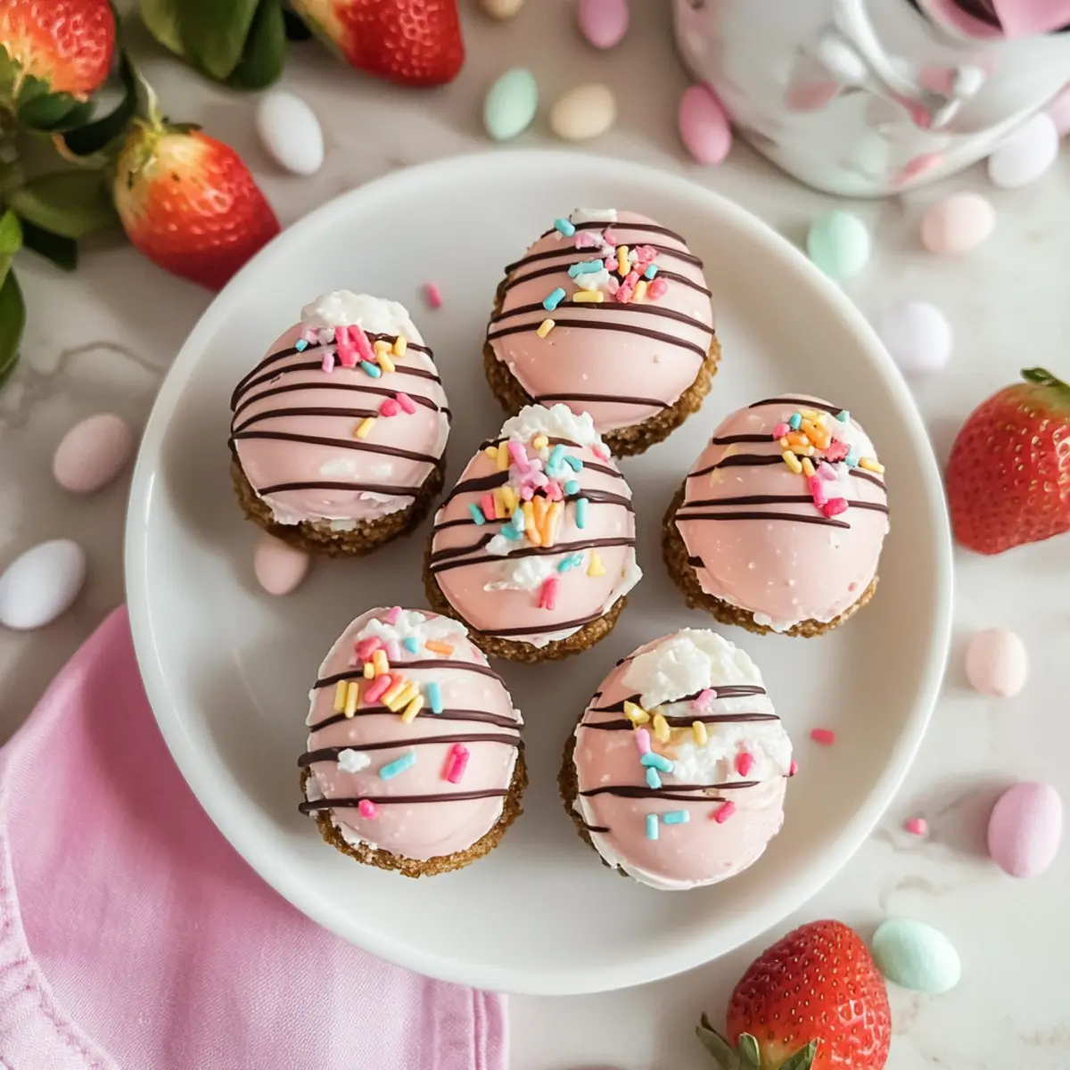 Strawberry Cheesecake Easter Egg Bites