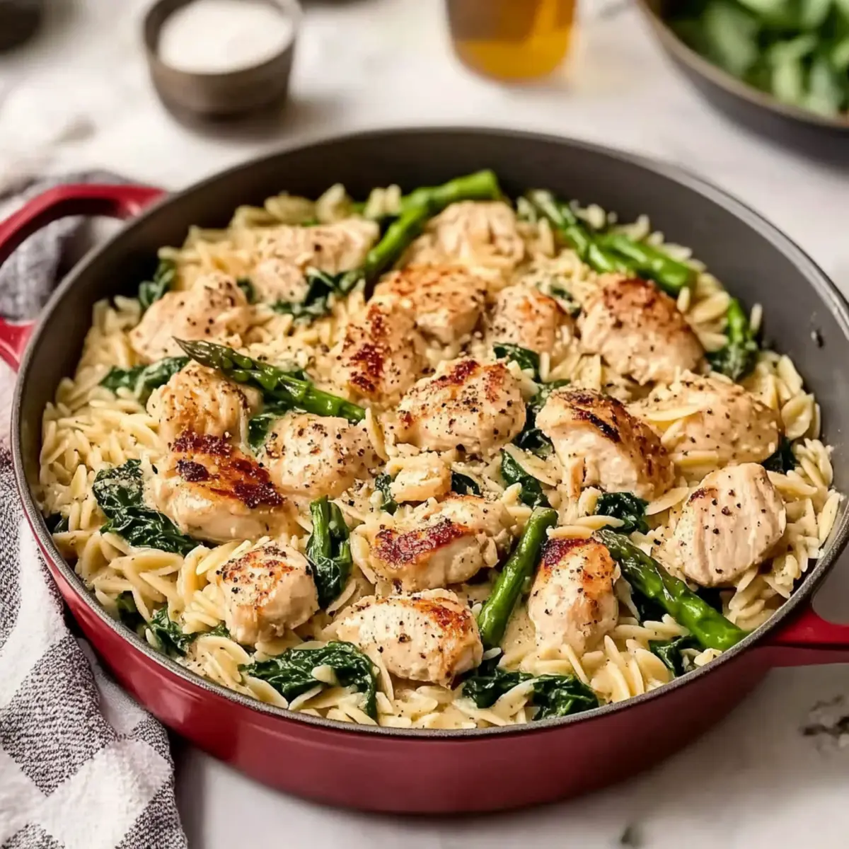 Asparagus High Protein Chicken Orzo