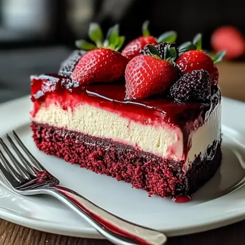 Red Velvet Strawberry Cheesecake